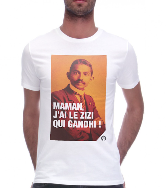 monsieur t-shirt fist et lettres Ghandi