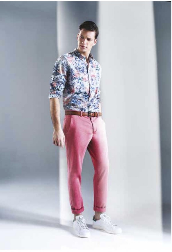 Pantalon best sale homme rose