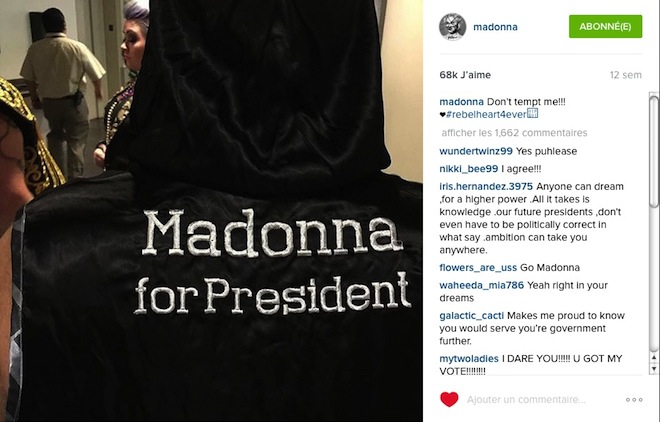 Photo publiée par Madonna sur son compte Instagram en septembre 2015