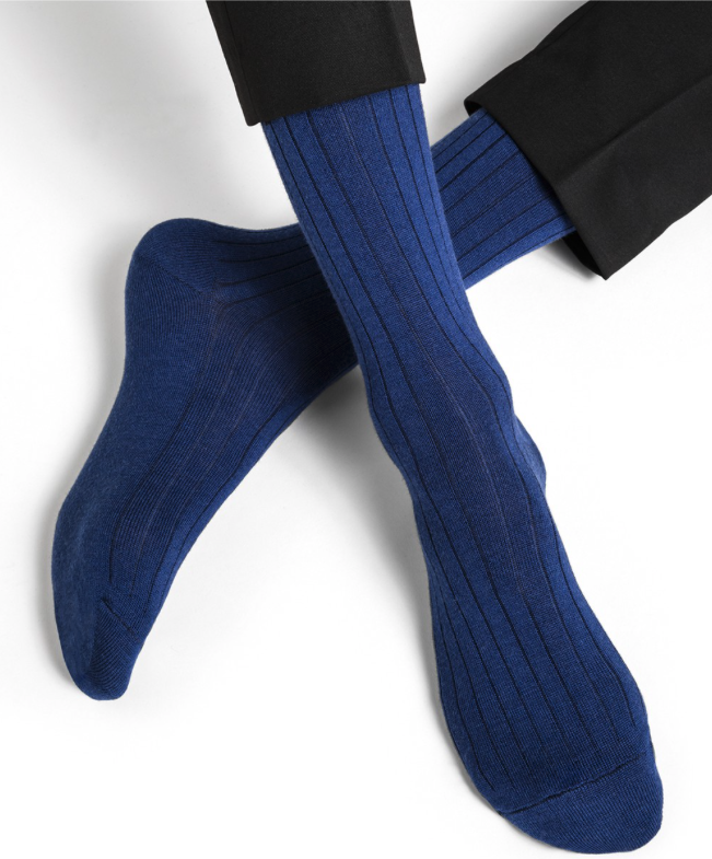 chaussettes bleues homme bleu foret