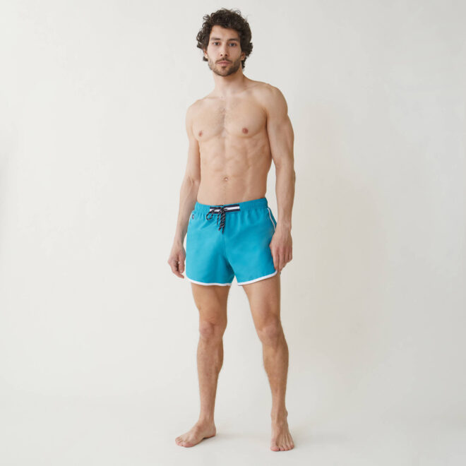 Short De Bain Julipet Taille L - 100% Polyester, Motifs Chiffres, Fabriqué En Italie