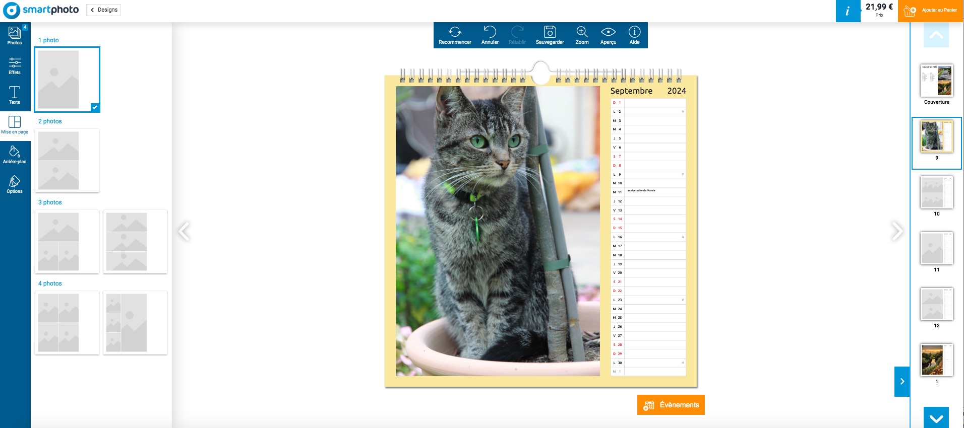 créer un calendrier photo