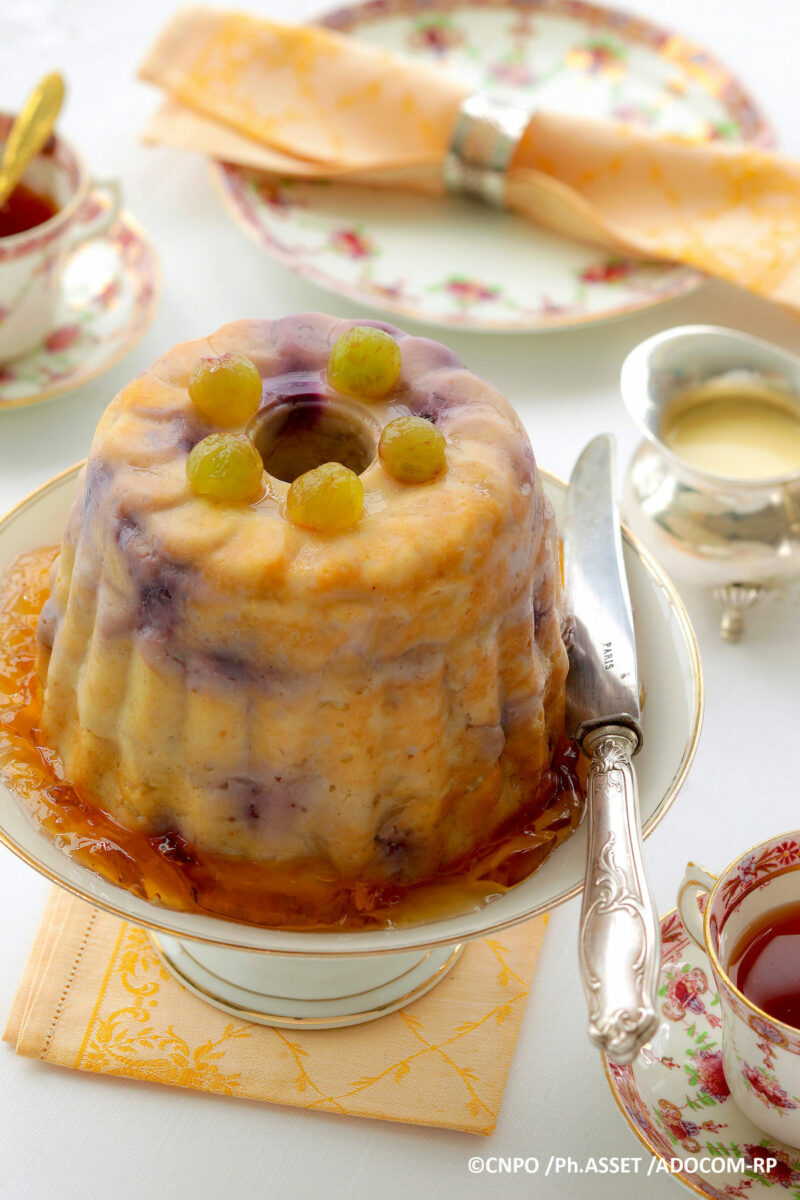 Pudding aux pommes et raisins