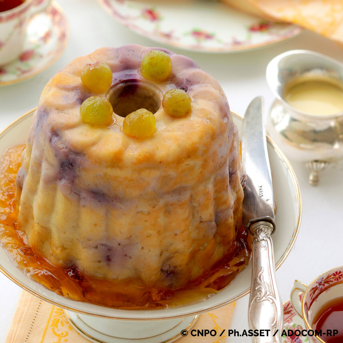 Pudding aux pommes et raisins