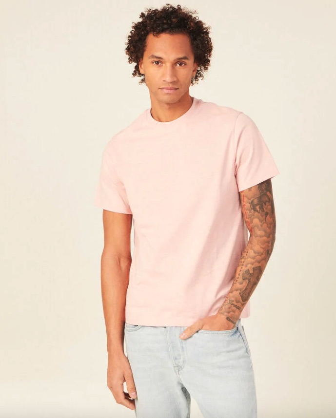 bonobo T-shirt éco-responsable rose clair homme