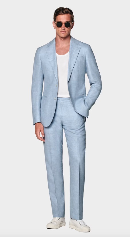 costume homme bleu ciel