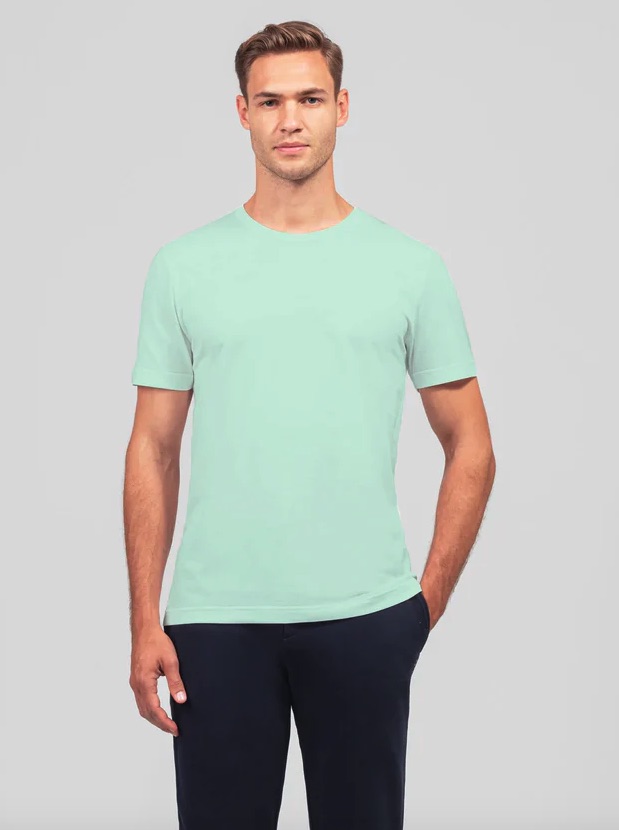 ron dorff T-SHIRT EYELET EDITION VERT PISTACHE