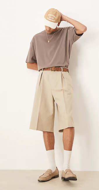 ASOS DESIGN - Bermuda habillé oversize à pinces - Camel
