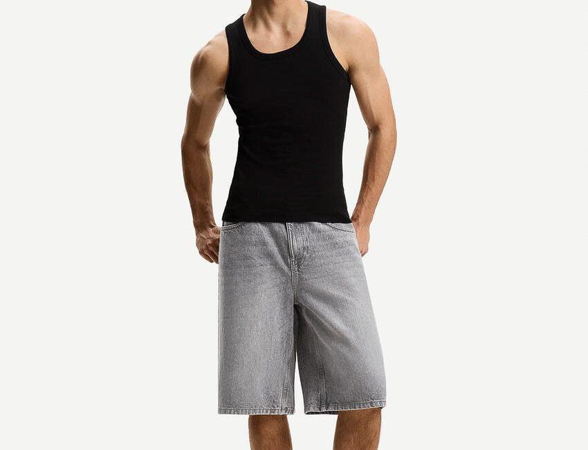 bershka Bermuda baggy denim