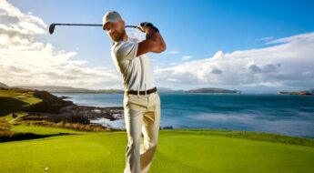 homme joue au golf