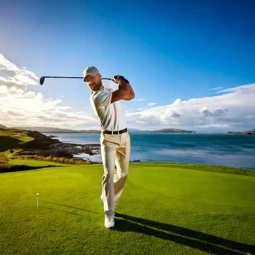 homme joue au golf