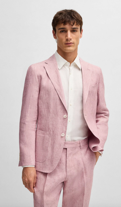 Boss VESTE DE COSTUME SLIM EN LIN À MICRO MOTIF
