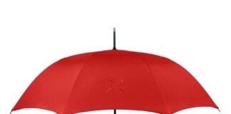 parapluie antibourrasque rouge