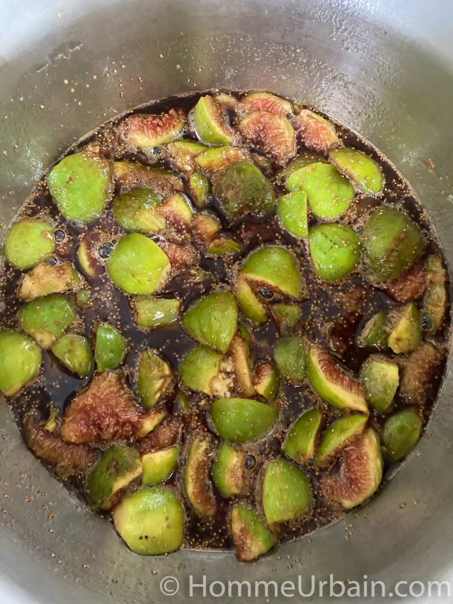 préparation-confiture-de-figues-vertes