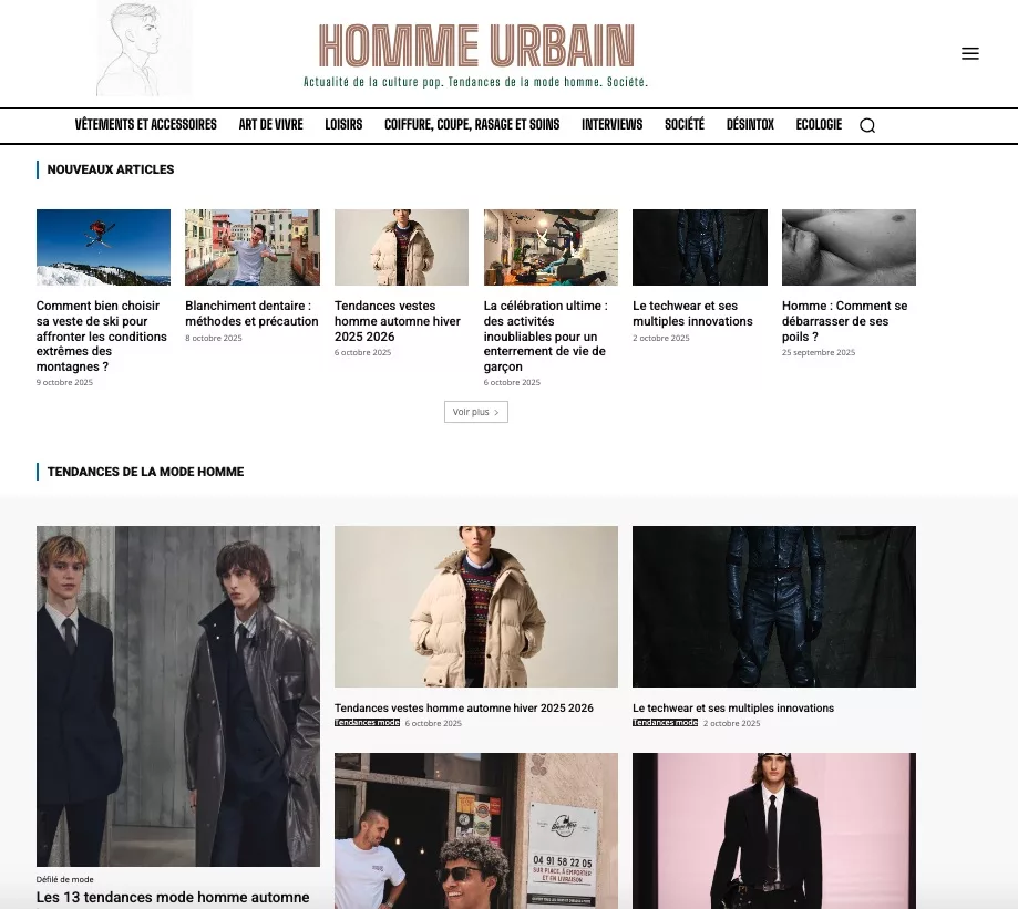 magazine de l'homme urbain